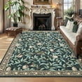 thumbnail image 1 of Garvee Washable Area Rug 8x10 Botanical Print Rugs Living Room Rugs, Farmhouse Non-Slip Indoor Rug Soft Stain Resistant Carpet for Bedroom, Home Office, Dark Blue, 1 of 8
