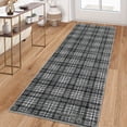 thumbnail image 1 of Garvee Washable Rug 2x10 Modern Plaid Runner Rug, Non Slip Stain Resistant Rug Geometric Carpet for Hallway Bedroom Kitchen, Gray, 1 of 8