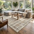 thumbnail image 1 of Garvee Washable Rug 5x7 Modern Plaid Area Rug, Non Slip Stain Resistant Rug Geometric Carpet for Living Room Bedroom Home Office, Beige, 1 of 10