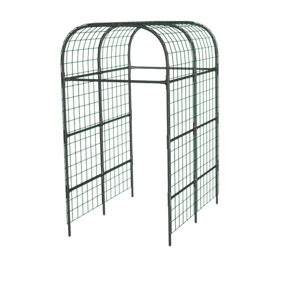 Garvee Weather-Resistant Garden Arch Trellis for Raised Beds 7.3FT Metal U-Shape Plant Support Frame with Plastic Connectors Black Climbing Trellis for Vegetables, Grapes, and Flowers