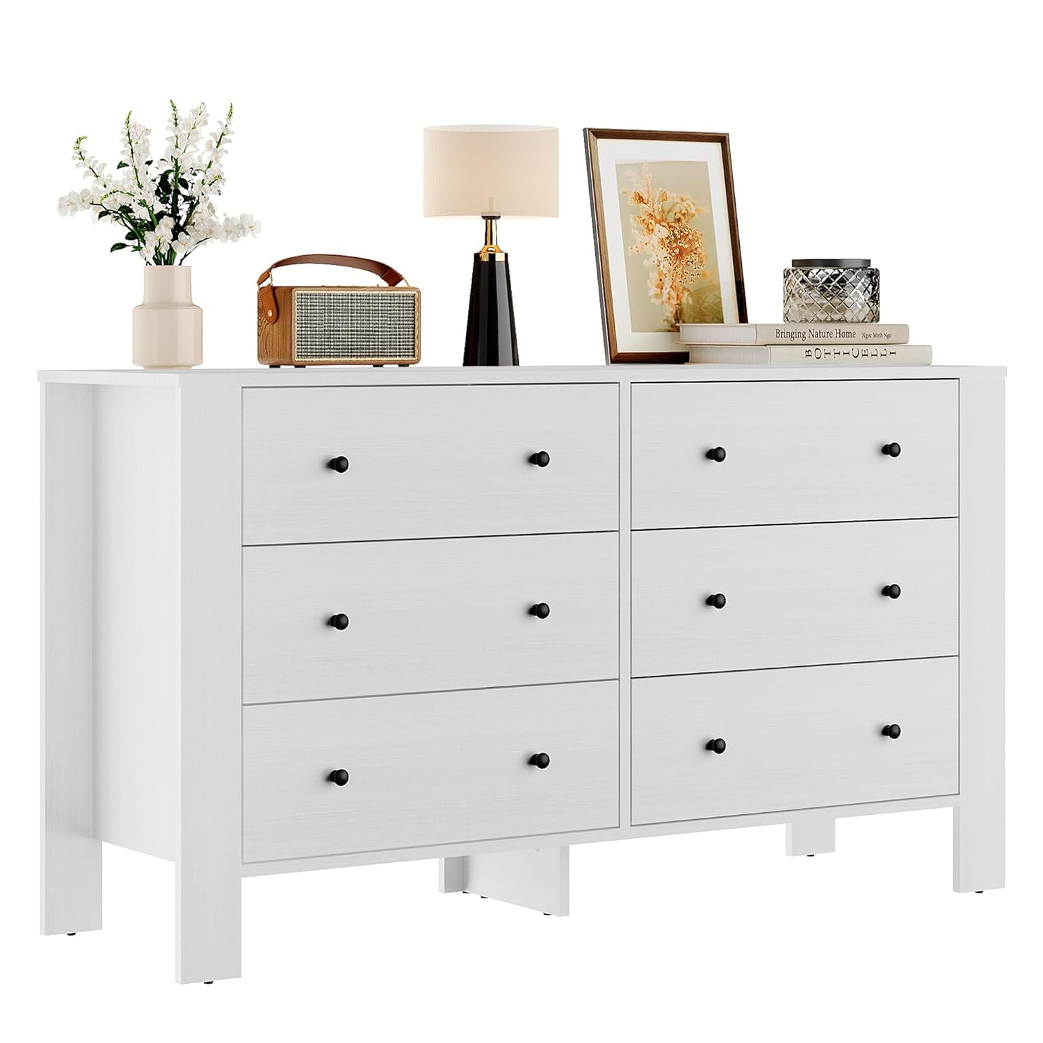 Photo inspiration: Fresh Look at Garvee White 6 Drawer Dresser For Bedroom Modern Double Dresser