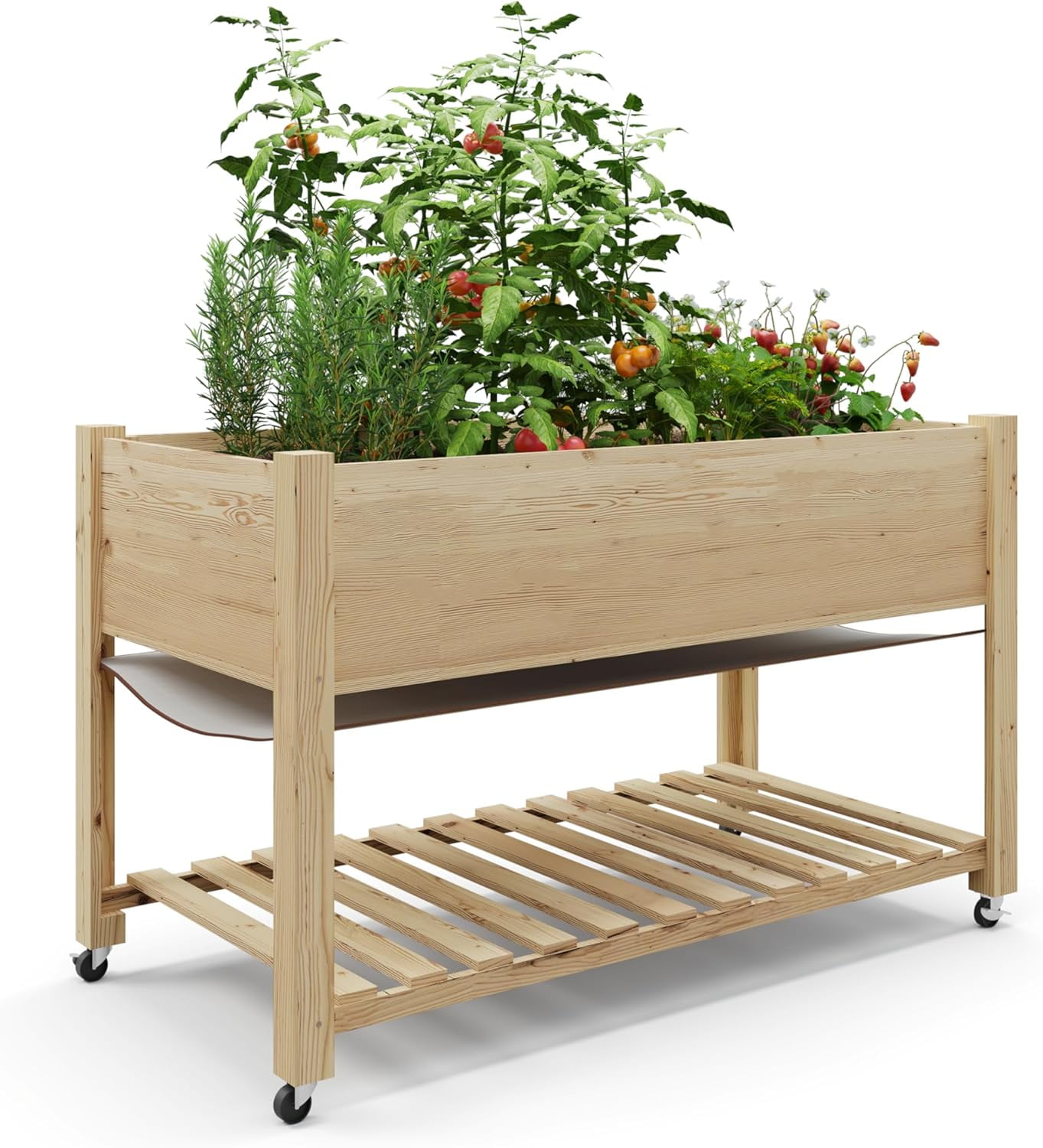Walmart savings: Garvee Wooden Raised Garden Bed, 48x24x30" Elevated Wood Planter, Natural Color