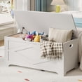 thumbnail image 1 of GarveeHome 39.4" Storage Chest, Wooden Storage Bench with Safety Hinges, Easy Assembly, Large Toy Chest for Entryway, Living Room, Bedroom, 1 of 5