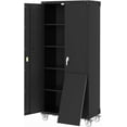 thumbnail image 1 of GarveeHome Garage Storage Cabinet with Wheels & Pegboard, 72" H Locking Metal Storage Cabinet with 2 Doors & 4 Adjustable Shelves for Garage Workshop Home Office, Black, 1 of 7