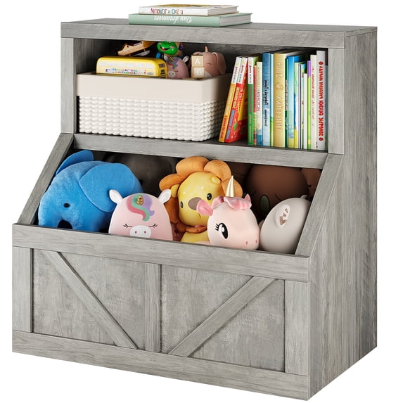 GarveeHome Kids Bookshelf, Toy Storage Organizer with Spacious Tabletop & Anti-Tipping Device, Waterproof Toddler Bookshelf, 32"H Baby Bookshelf for Nursery, Playroom, Bedroom, Hallway