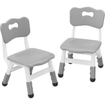 GarveeHome Kids Chair Set of 2, 3 Level Height Adjustable Kid Chair, Plastic Toddler Chairs for Children Boys Girls Age 2-6, Suitable for Home Family Classroom Nursery Indoor Use, Grey