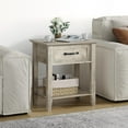 thumbnail image 1 of GarveeHome Nightstands, End Table with Drawer, Side Table for Living Room, 2 Tiers Storage Shelves Bedside Table, Grey, 1 of 7