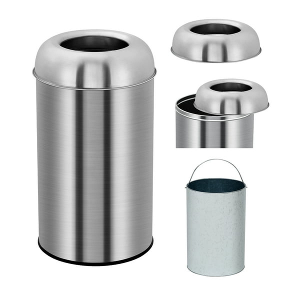 GarveeHome Open Top Trash Can, 13 Gallon/18.5Gallon Outdoor Indoor Round Garbage Can with Removable Inner Wastebasket for Home, Office, Restaurant