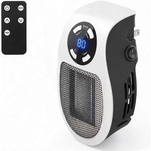 GarveeHome Wall Heater with LED Display,Space Heater with Thermostat and Timer for Home Office Bathroom