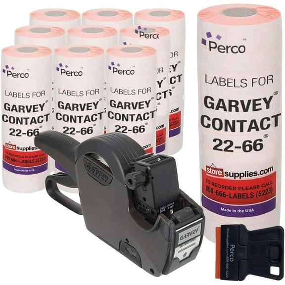 Garvey 22-66 Pricing Gun with Case of Fluorescent Red Price Labels Value Pack: Garvey 22-66 Price Gun, 90,000 Pricemarking Labels