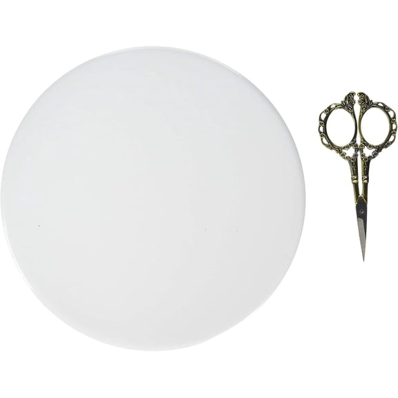 Garvin CBC-800 Recessed Blank-Up Cover Plate, 8-Inch Diameter, Steel, White