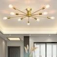 thumbnail image 1 of Garwarm 10 Lights Modern Sputnik Ceiling Chandelier Gold Industrial Ceiling Lamp Mid Century Semi Flush Mount Ceiling Light Fixture for Kitchen Dining Room Living Room Bedroom Foyer Lighting, 1 of 13