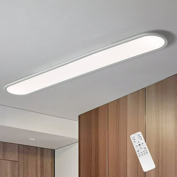Garwarn 39.4 Inch Dimmable Metal LED Ceiling Light,Slim, Edge Lit - 48W Full Spectrum Linear Ceiling Lamps,3000-6500K Modern Ultra Thin Low Profile Light Fixture for Kitchen, Home & Office Hallway