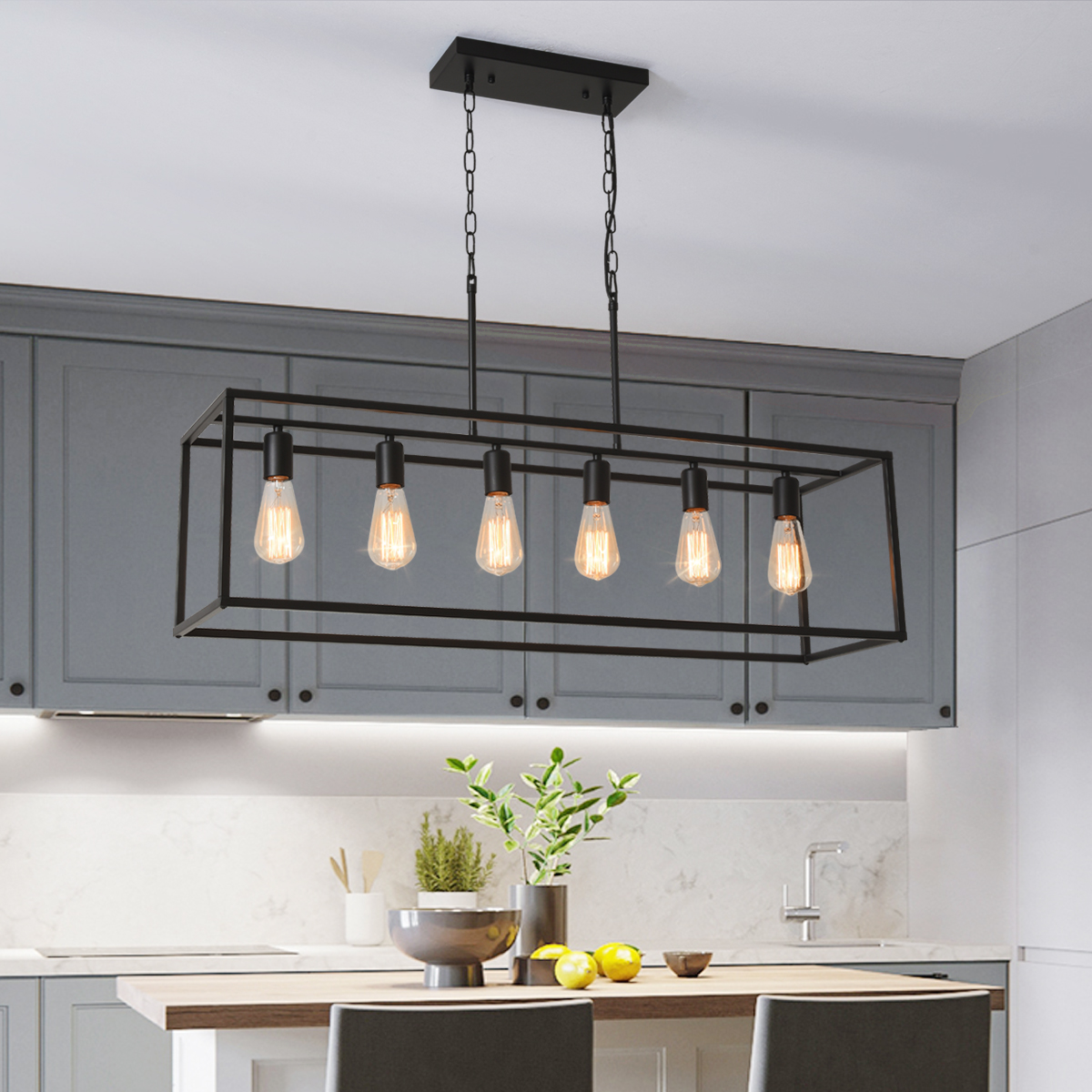 Garwarm Rustic Chandelier, 8 Lights French Country Chandeliers, Metal ...