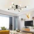 thumbnail image 1 of Garwarm Modern Sputnik Chandelier 8-Light Industrial Ceiling Lights Fixture 38" Black Semi Flush Mount Ceiling Light with E26 Base Sputnik Lights Fixture for Dining Room Bedroom, 1 of 11