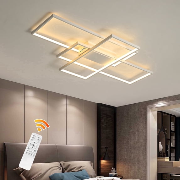 Garwarm Modern Dimmable LED Ceiling Light Fixture, Remote control 3 Color Selectable Flush Mount Ceiling Lamp Ceiling Lights for Sitting Room Kitchen Bedroom Hallway