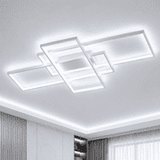 Garwarm Ceiling Light,Modern LED Ceiling Lamps with 3 Squares, 75W Cool White Acrylic Flush Mount Ceiling Lights Fixtures for Kitchen Dining Living Room Study,6000K,White