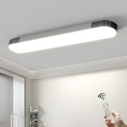 Garwarm Dimmable LED Ceiling Light Modern Acrylic Linear LED Ceiling Lamp 39.4in Semi Flush Mount Lighting Fixture with Remote Control for Kitchen Dining Room (48W/3000-6500K)