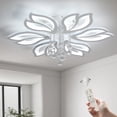 thumbnail image 1 of Garwarm Dimmable Modern Ceiling Light, 56W LED Flower Ceiling Lamp, White Acrylic Flower Light Fixture, 6-Head Flush Mount Chandelier Ceiling with Remote, Ideal for Bedroom Kitchen Dining Room, 1 of 18