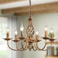 thumbnail image 1 of Garwarm 6-Light Farmhouse Candle Chandelier for Living Room, Rustic Industrial Pendant Ceiling Light fixture, Vintage Hanging Lamp for Bedroom Hallway Kitchen Dining Room Foyer, 1 of 13
