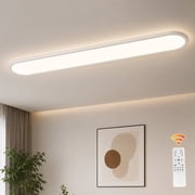 Garwarm 48 in. Linear LED Ceiling Light, 51W Dimmable White Flat Panel Flush Mount Ceiling Lamp, Low Profile Lighting Fixture for Kitchen, Office, Hallway
