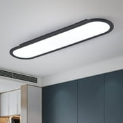Garwarm Modern Ceiling Lights, 36W LED Linear Ceiling Lamp,Full Spectrum Long Ceiling Light, 27.6'' Ultra Thin Low Profile Light Fixture for Bedroom Kitchen Closet Hallway, Black/6500K