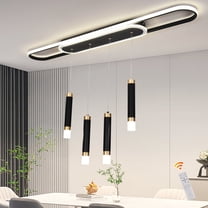 Garwarm Modern Kitchen Pendant Lighting & Remote Over Island Dimmable LED 4 Light Mini Pendant Light, Pendant Lights Kitchen Bedroom Modern Pendant Light Fixtures (Black Gold)