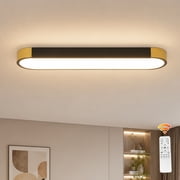 Garwarm Modern Linear LED Ceiling Light, Dimmable 3000K-6500K Flush Mount Ceiling Light with Remote, Acrylic Ceiling Lamp, Adjustable Light Fixture for Living Room, Kitchen, Foyer