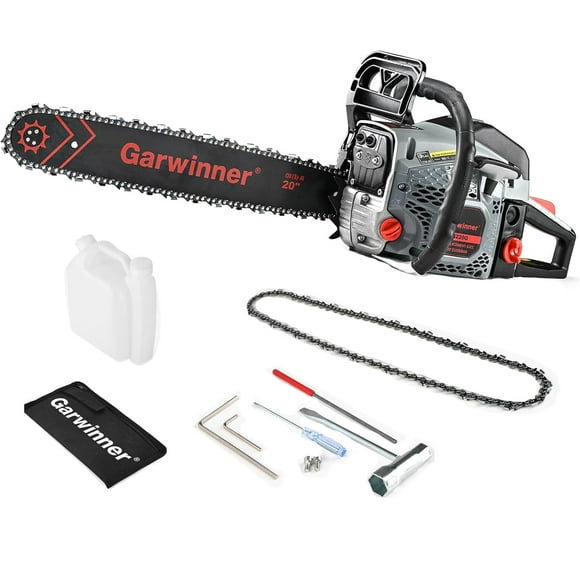 Garwinner 58CC 2 Stroke Handed Petrol Gasoline Powered Chain Saw with two Guide Bar 5820G