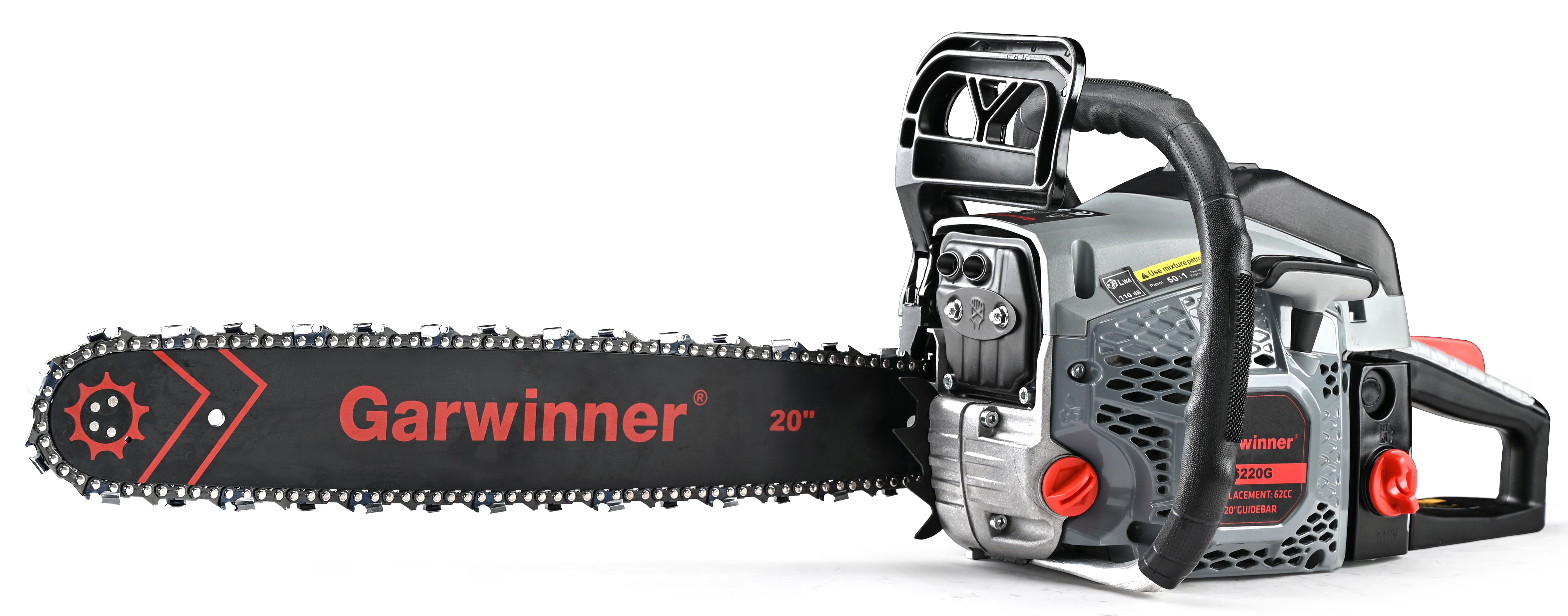 Garwinner Gas Chainsaw 20'' 2-Stroke 62CC Cordless Chainsaw 6220G for Farm, Garden and Ranch for Cutting Wood - image 1 of 7