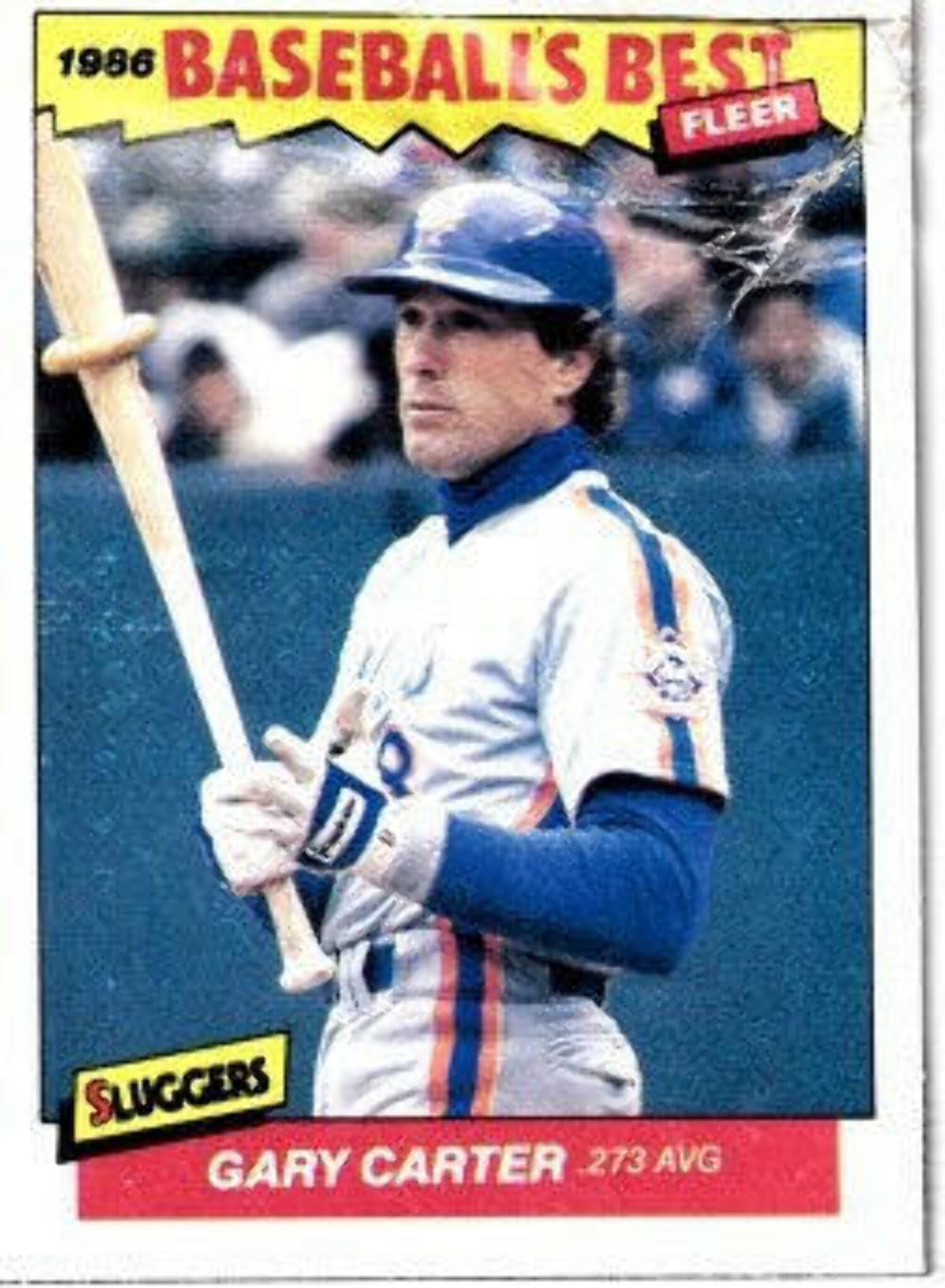 Gary Carter New York Mets 1986 Fleer Sluggers vs. Pitchers box bottom