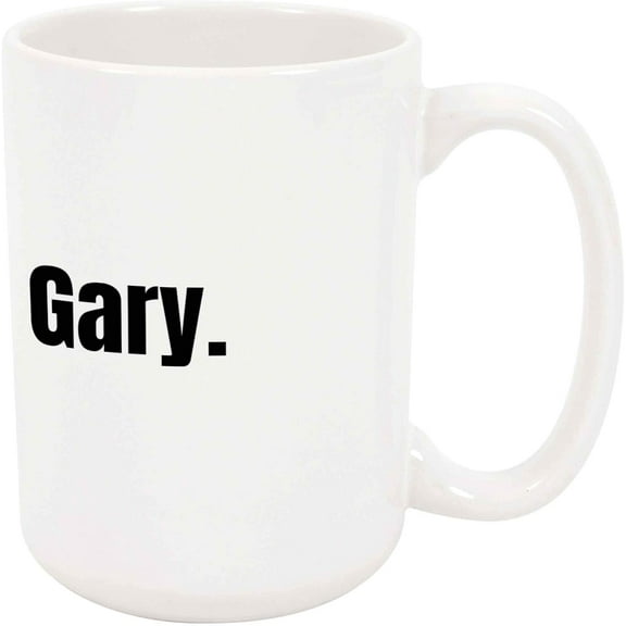Gary Coffee Mug - Personalized Ceramic Cup with Name, Custom Mug, Customized Birthday/Christmas Gift, Holiday Present, Black Text, 11 Oz