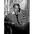 thumbnail image 1 of Gary Cooper Seated in Striped Collared Shirt Photo Print (24 x 30), 1 of 1