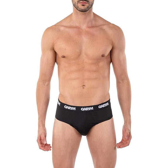 Gary Majdell Sport Men's Microfibre Bikini Brief, Moisture-Wicking Underwear, 4 Pack (Black, Small)