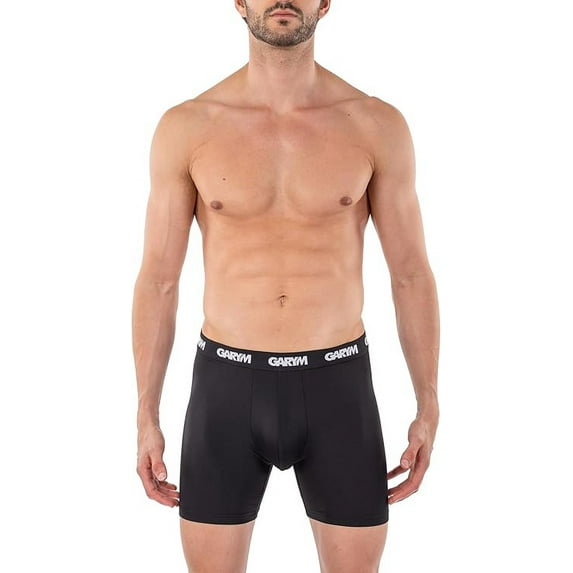 Gary Majdell Sport Men's Microfibre Boxer Brief, Moisture-Wicking Underwear, 4 Pack (Black, Large)