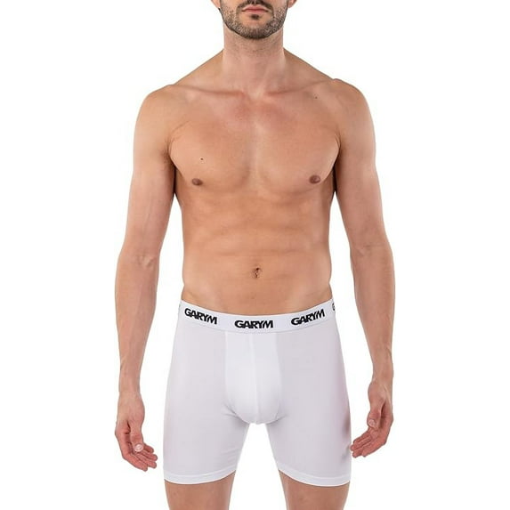 Gary Majdell Sport Men's Microfibre Boxer Brief, Moisture-Wicking Underwear, 4 Pack (White, M)