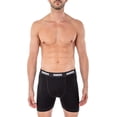 thumbnail image 1 of Gary Majdell Sport Men's Stretch Cotton Boxer Brief, Moisture-Wicking Underwear, 4 Pack (Black, M), 1 of 4
