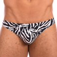 thumbnail image 1 of Gary Majdell Sport Mens New Hot Zebra Print Thong Swimsuit Size X-Large, 1 of 4