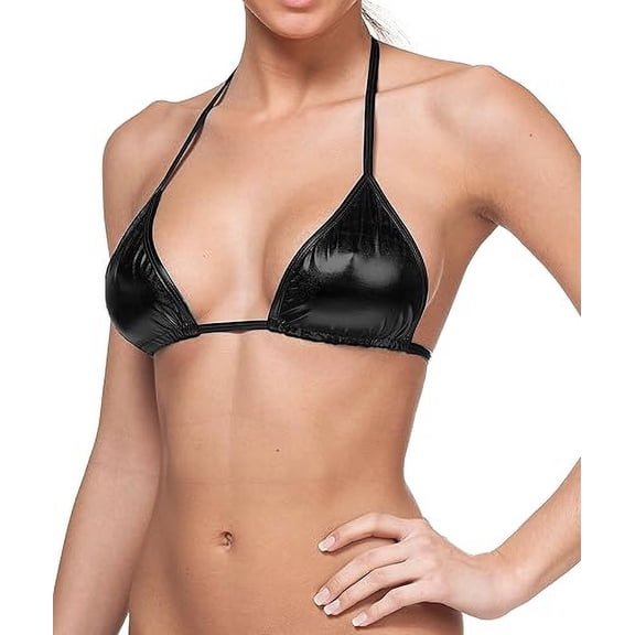 Gary Majdell Sport Women's New Liquid String Bra Swimsuit Top Liquid Black X-Large
