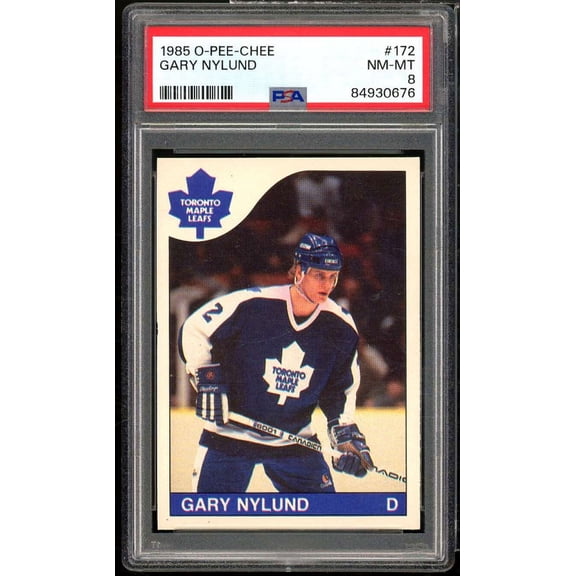 Gary Nylund Card 1985-86 O-Pee-Chee #172 PSA 8
