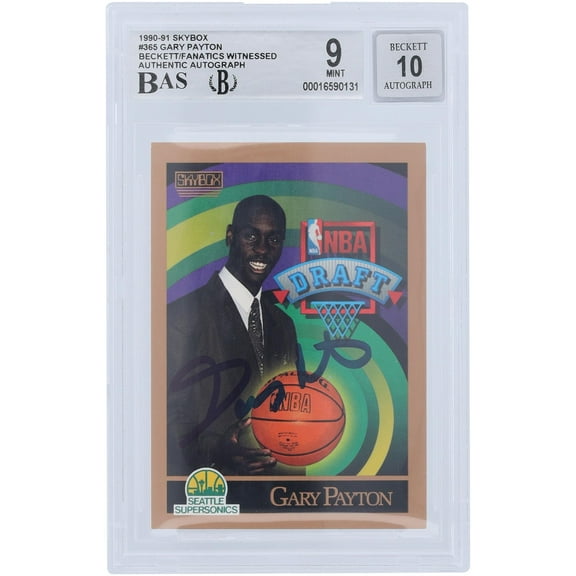Gary Payton Seattle Supersonics Autographed 1990-91 Skybox #365 Beckett Fanatics Witnessed Authenticated 9/10 Rookie Card - Fanatics Authentic Certified