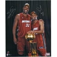thumbnail image 1 of Gary Payton and Shaquille O'Neal Miami Heat Autographed 16" x 20" Posing with 2006 NBA Championship Trophy Photograph - Fanatics Authentic Certified, 1 of 1