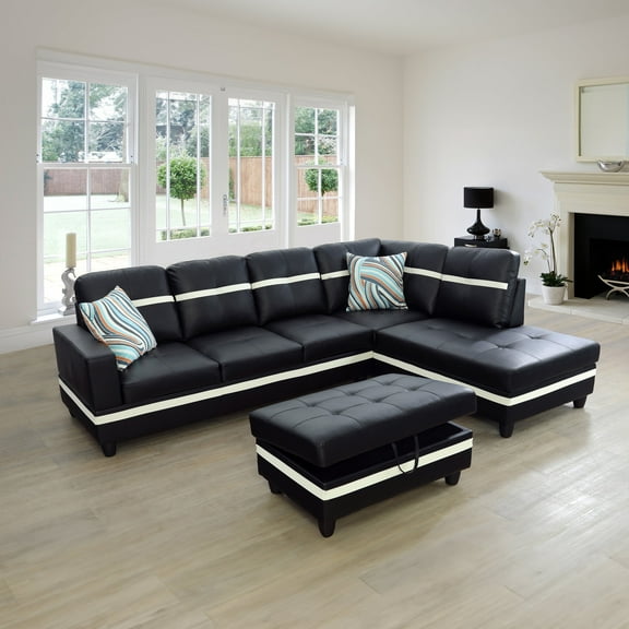 Gary Right Hand Sectional Sofa set with ottoman