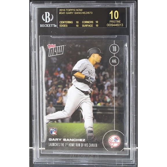 Gary Sanchez New York Yankees 2016 Topps Now Rookie Card #341 BGS 10 Black Label