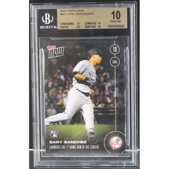 Gary Sanchez New York Yankees 2016 Topps Now Rookie Card #341 BGS 10