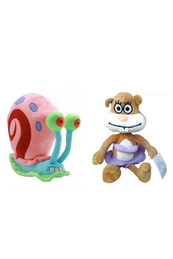 Gary Snail & Sandy Cheeks 12" High Quality Plush Stuffed Spongebob Squarepants New