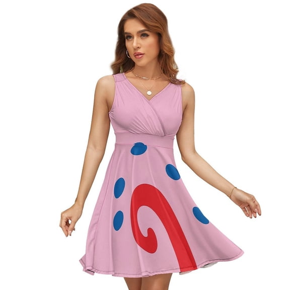 Gary The Snail Loose Pocket Women's Tank Dress V Neck Sleeveless Summer Sundress