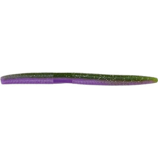 YAMAMOTO 3 Fat Senko Soft Plastic Worm Easy to Use Bass Fishing Stick Bait  Lures - 10 Pack Green Pumpkin With Large Green & Purple Flake