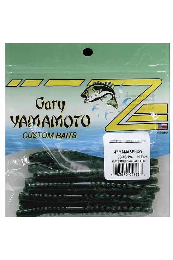 4" Senko Worm, Soft Bait, Watermelon Black Flake