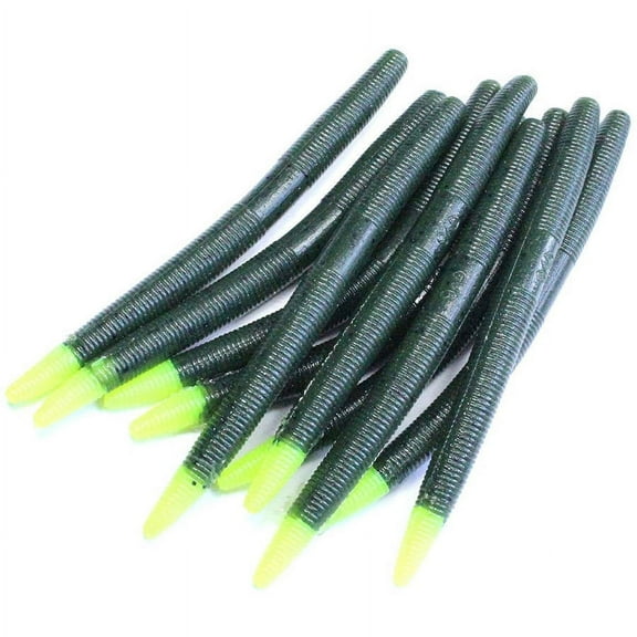 Gary Yamamoto Custom Baits 5" Senko Ruber Worm, Watermelon Black Flake